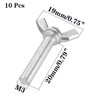 10 Pcs M3 304 Stainless Steel Wing Butterfly Screws Bolts