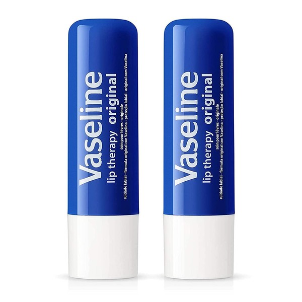 Vaseline Lip Therapy Stick Original with Petroleum Jelly for Soft Smooth Lips | Intensive Lip Repair Treatment 4.8g (2 Pack)