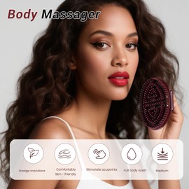 2PCS Meridian Massage Brush for Body and Belly – Dry Brushing for Lymphatic Drainage, Cellulite Reduction & Skin Exfoliation – Ideal for Daily Home Spa, Women’s Self-Care (White-B)