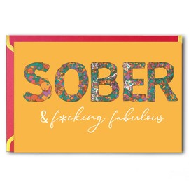 Funny Sobriety Card for Women Men, Rude Sober Anniversary Cards Gifts for Him Her，Happy Soberversary and Recovery Card for Boyfriend Girlfriend, An Unique Way Congratulations