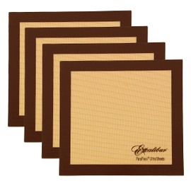 Excalibur ParaFlexx Ultra Silicone Reusable Non-Stick Drying Sheets for Food Dehydrators 11-Inch, Set of 4, Brown