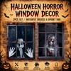 2 PCS Halloween Window Decorations Scary Ghost and Bloody Zombie