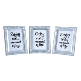 levandeo Set of 3 Photo Frames 13 x 18 cm Silver Baroque Shabby Chic Antique Single Frame Portrait Frame