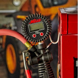 Milton S-576D Pro Digital Tire Inflator with Pressure Gauge, 15" Hose Classic Dual Head Chuck, Easy to Read 0.1 Display, Assembled in USA 255 PSI