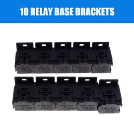 fasebeek Pack of 10 Relay Base Holder, 5 Pin Socket with 50 Terminals 6.3mm/0.24In Kits, 12V/24V 30-80A Car Accessories, Universal for Most Cars (Black)