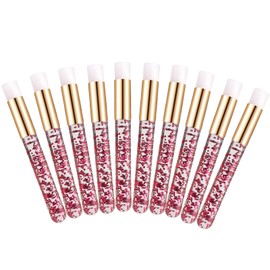 10pcs Lash Extension Cleanser Shampoo Brushes, Peel Off Blackhead Brush Remover Tool,Nose Pore Deep Cleaning Brush For Eyelash Extensions (Rose red)