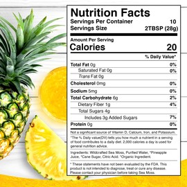 WELLNESS LABSRX Irish Sea Moss Gel Raw - Wildcrafted Superfood Seamoss Gel - Pineapple Flavor, Vitamin and Mineral-Rich from Pristine Caribbean Waters, Immune and Digestive Health Support - 10 oz.