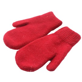 Chickle Adult Kids Winter Warm Thick Knitted Mitten Cashmere Mitten Red Large
