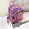 APOSITV Women's Rucksack, Metallic, Small, Silver, Pink, Sparkle, Lightweight, Hologram,