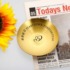 19th Anniversary Jewelry Tray for Husband Wife, Bronze Anniversarys Gifts for Her Him, Bronze Gifts for 19th Anniversary, 19 Year Wedding Anniversarys Gift for Couples, 4" Ring Holder, Christmas Gift