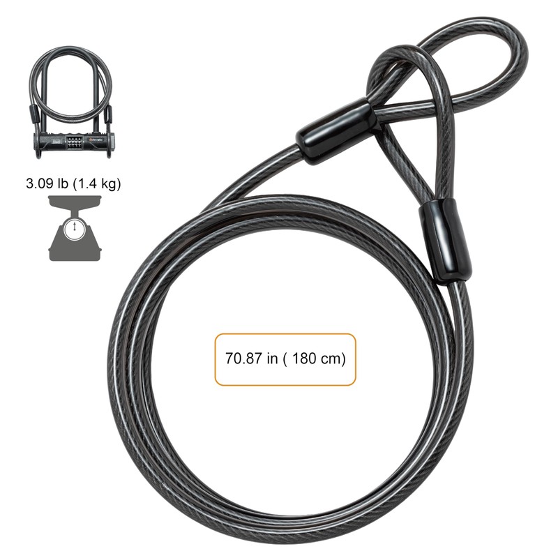 Via Velo Heavy Duty U-Lock with 4-Digit Resettable Combination &