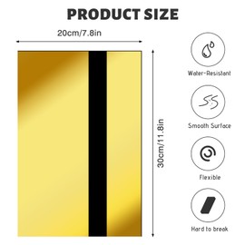 Pannello in plastica ABS per incisione laser, per incisione, 30 x 20 cm, le piastre per incisione in plastica sono adatte per l'incisione di dipinti, cartelli per porte e cartelli di sicurezza (4, oro