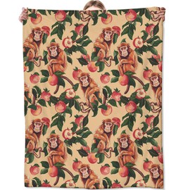 Manta de forro polar para cama, sofá, viajes y campamento, manta de felpa de franela súper suave y acogedora, manta de overol para todas las estaciones, decoración de monos, regalo para adultos y