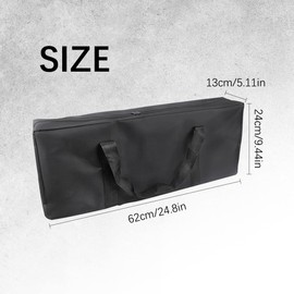 LNQ LUNIQI BBQ Tools Carry Bag,Large Capacity Oxford Grill Tool Carry Bag, Waterproof Outdoor BBQ Grill Accessories Bag for Picnic Cooking Camping Trip (Black,24.8x 5.12 x 9.45inch)