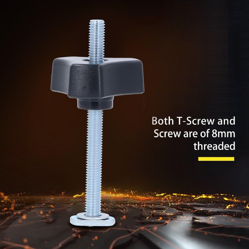 10 Sets T Track Knobs Stainless Steel M8x100mm Threaded Bolt