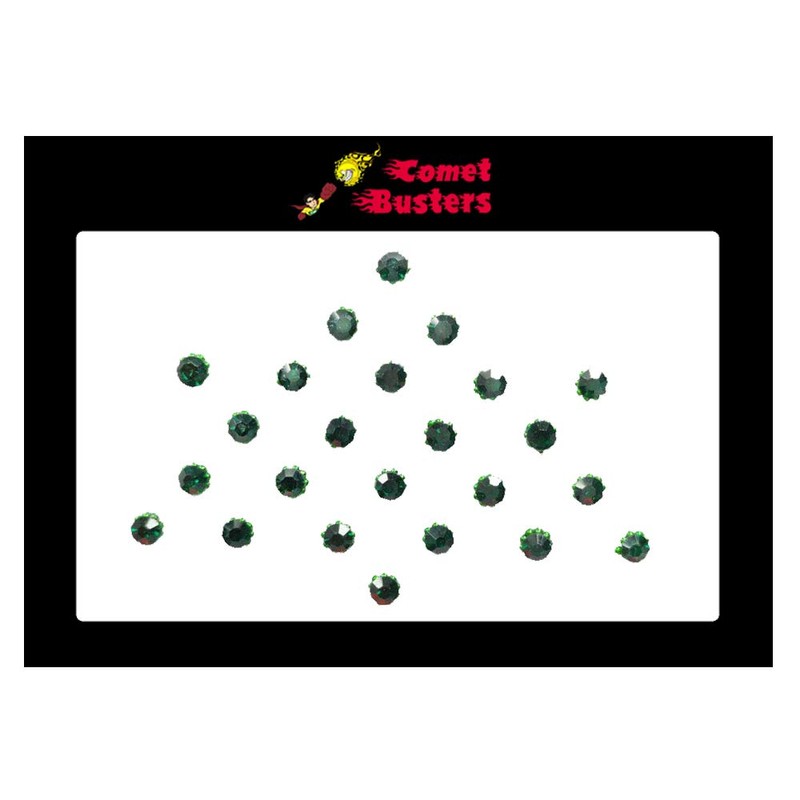 Comet Busters Diamond Collection Small Stone Dark Green Bindi
