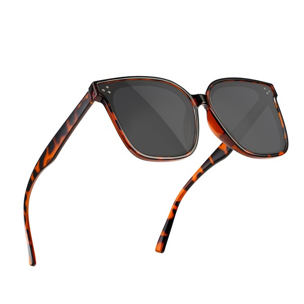 UwqMaz Women's Square Sunglasses Polarized, UV400 Metal Frame – Lightweight