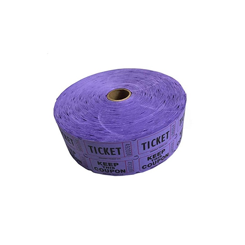 Double Purple Raffle Ticket Roll - 2000 Per Roll