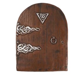CAROUSEL Brown Large Fairy Door - Wood, Traditional or Classic, for Skirting Boards, Walls and Trees, Wedding Decor