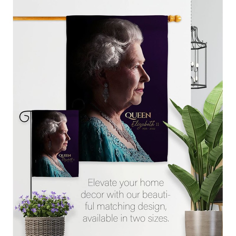 Queen Elizabeth II Garden House Flag - Set Sweet Life
