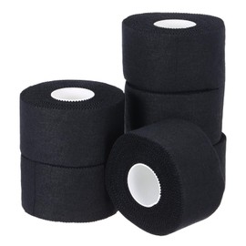 YELARXI Athletic Sports Tape, Athletic Tape Strong Adhesive Easy Tear with Serrated Edges - Fitting for (Athletes/Sport Trainer/Gymnastics/Boxing) 1.5 in x 30 Ft, 6 Rolls, Black
