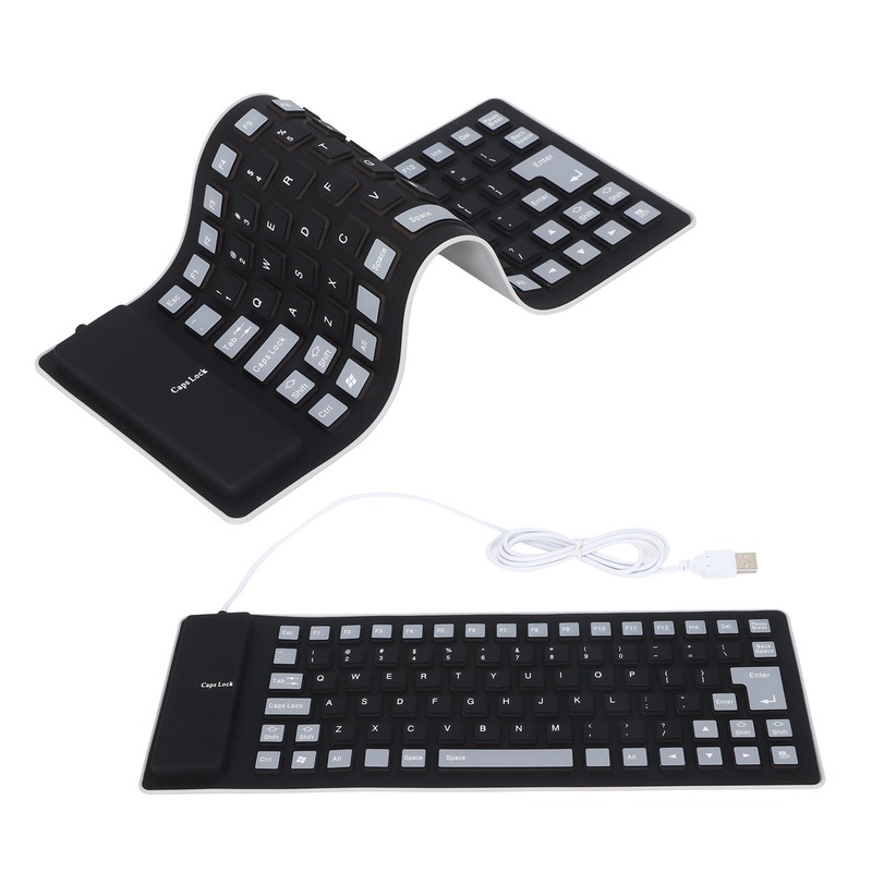 Silicone Keyboard Fully Sealed Design Lightweight Portable Silent Soft Comfortable