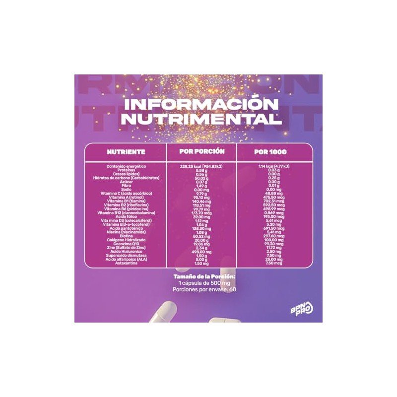 Bpn Pro Vitaminas Mujer Her Secret Colágeno Biotina Complejo Cabello