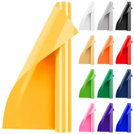 Artcut Iron On Vinyl, 12" x 3ft Heat Transfer Vinyl for Fabric, Shirts, Clothing, Bag, Shoes(Yellow)