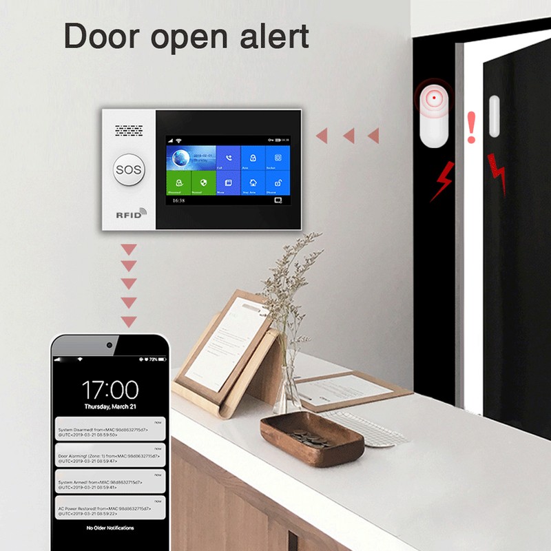 WiFi Home Alarm System High Decibel Voice Prompt Infrared Sensing