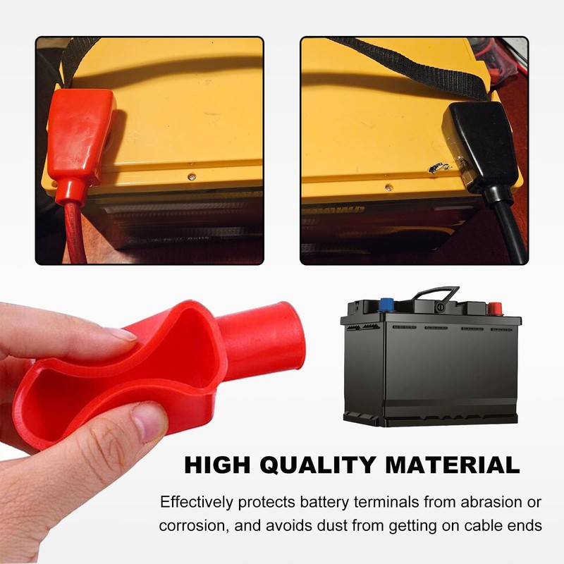 SHMZK 2PCS Battery Terminal Covers, Insulating Soft PVC Positive Negative