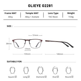 OLIEYE Unisex Reading Glasses for Women Men Blue Light Blocking Glasses Reader Computer Glasses With Spring Hinge (Brown, 250.00)