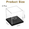 sourcing map 2Pcs Baseball Display Case with Wooden Round Base,