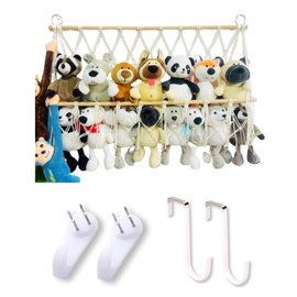 LIFANDY Stuffed Toy Storage, Includes Door Hook, 2-Way Compatible, Hammock, Large Capacity, Hanging, Wall Hanging, Display, Dust Proof, Stocker, Space Saving (1 Tier)