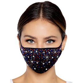 Leg Avenue M1018-10122 Liberty Rhinestone Face Mask, O/S, Multicolor