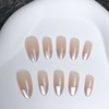 Vividvibe Press on Nails- Almond Soft Skin Cat Eye Crystal