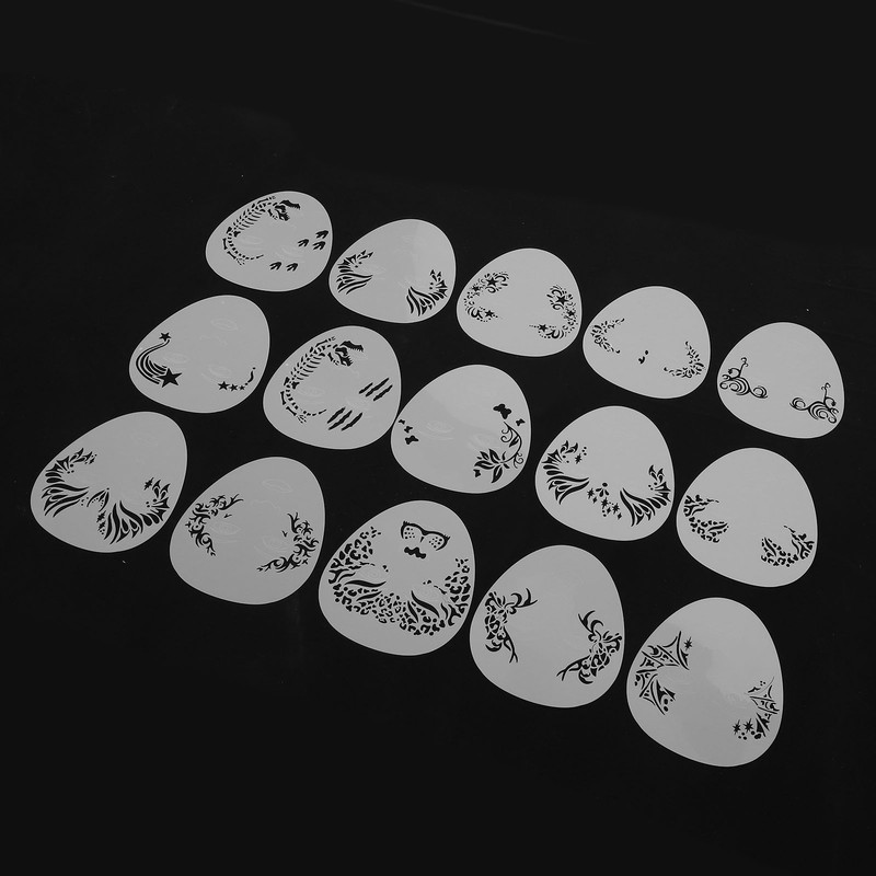 15 Pcs Face Paint Stencils Set PP Reusable Temporary Face