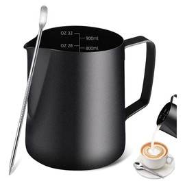 Roast & Revelry, Premium Black Stainless Steel Milk Frothing Pitcher for Latte Art, Milk Frothing, and Espresso