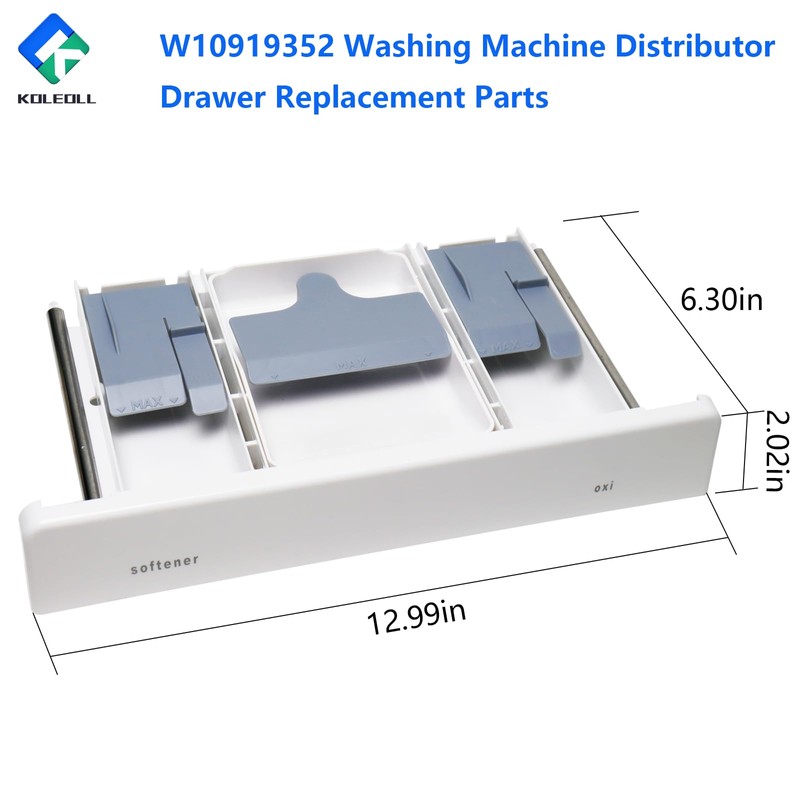 W10919352 Washer Dispenser Drawer Replacement W10601825 Compatible With Whirlpool Maytag
