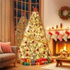 7.5 FT Pre-Lit Flocked Artificial Christmas Tree with Warm White