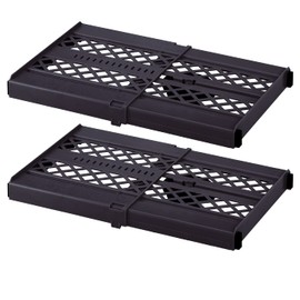 LockerMate Adjust-A-Shelf Locker Shelf, Extends to Fit Your Locker, Easy to Use, Perfect for School, Office, Gym, Black, 2-Pack