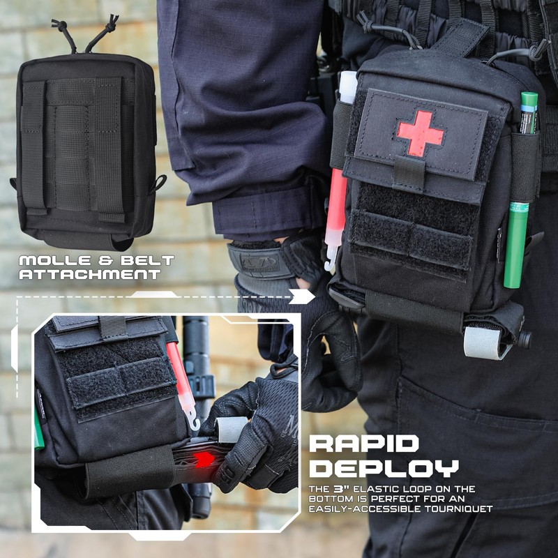 WYNEX IFAK Molle First Aid Pouch，Tactical Medical Pouches Trauma kit