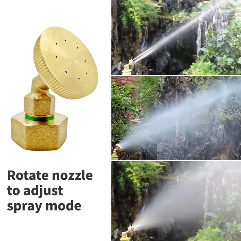 Misting Nozzle,Heavy Duty Garden Hose Nozzle, Adjustable Water Spray Pattern
