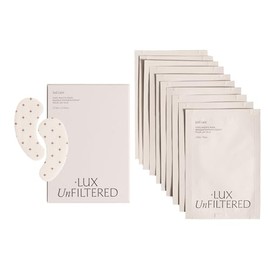 Mascarilla de ojos refrescante + Lux Unfiltered - Mascarilla coreana antideslizante con cafeína para debajo de los ojos - Reduce la hinchazón, ilumina y hidrata la piel - Sin fragancia, vegana y sin