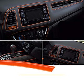 MASO Car Interior Moulding Trim, Universal Decoration Pinstriping Tape 5M Orange ABS 3D Strip with Tool