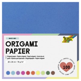 IDENA Folia 8920 - Fogli per origami, 20 x cm, 70 g/m², 100 pz. in colori assortiti