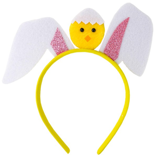 Olen Bunny Ears Headband with Chick, Easter Bunny Headband for