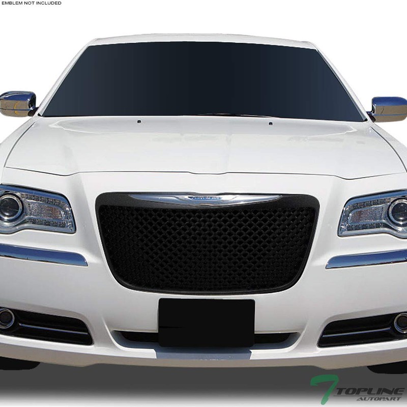 Glossy Black Mesh Front Hood Bumper Grill Grille Guard ABS