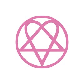 Heartagram Sticker Vinyl Decal Notebook Car Window Laptop 7" x 7" (Soft Pink)