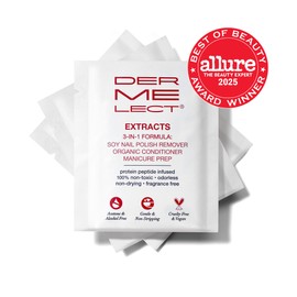 Dermelect Extracts 3-in-1 Soy Nail Polish Remover Wipes (10 Pack) – Award-Winning, Scentless, Acetone-Free, Non-Toxic Formula with Protein Peptides, Organic Soy & Jojoba Oil