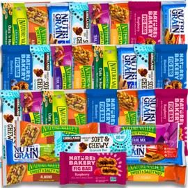 Healthy Snacks Mixed and Assorted Granola Bars Variety Care Pack - Deluxe Box: Fig, Oat, Nut, and Fruit Bars for Adults, Kids, Office, Gifts, and Travel (32 Count)